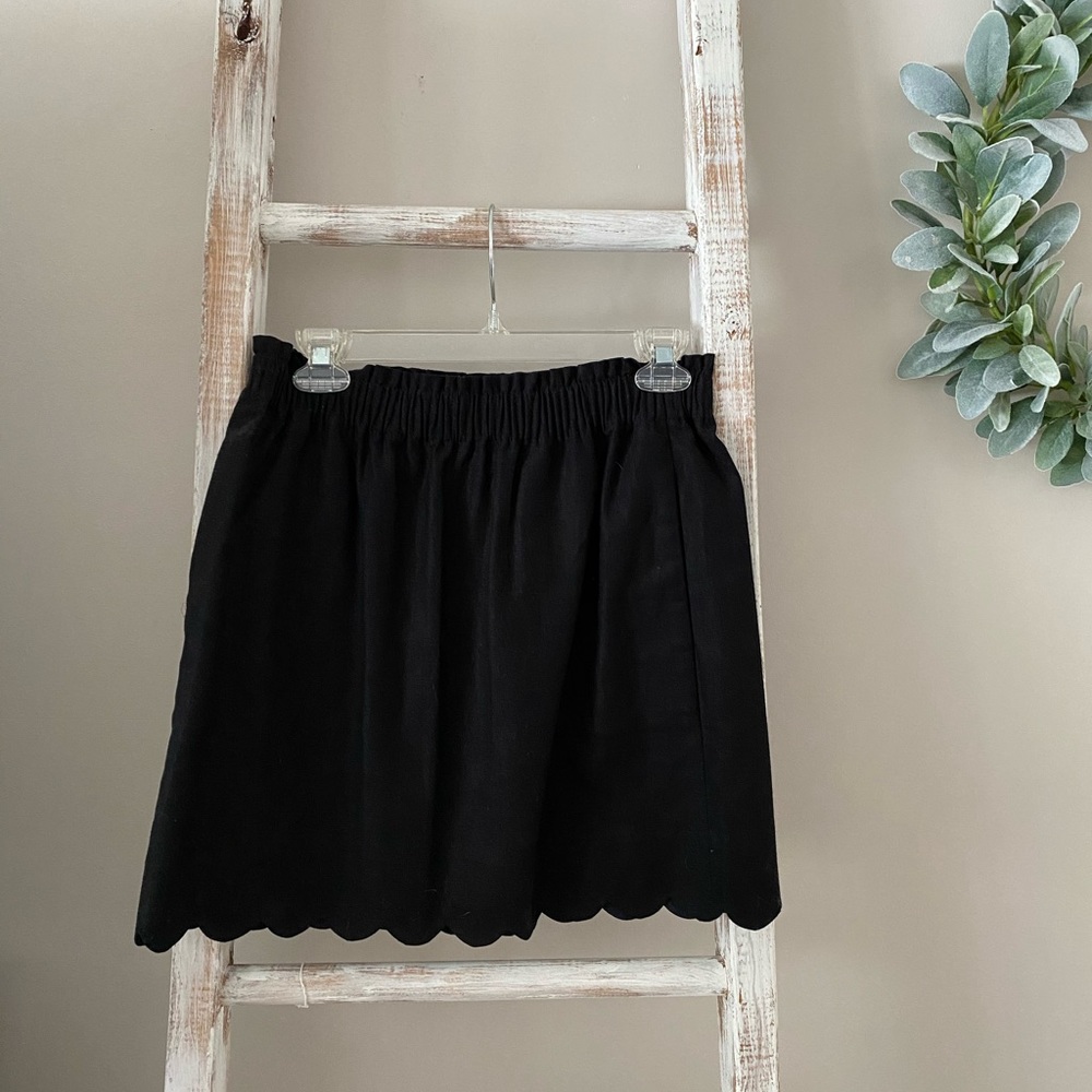 2/$15 J Crew Black Scalloped Skirt NWT